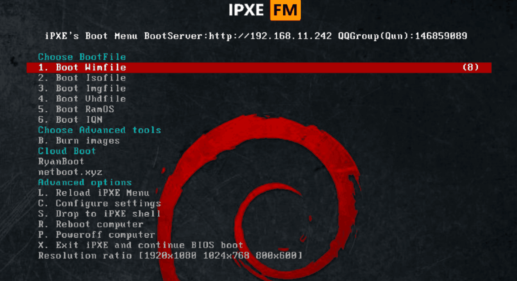ipxefm网络引导与克隆工具